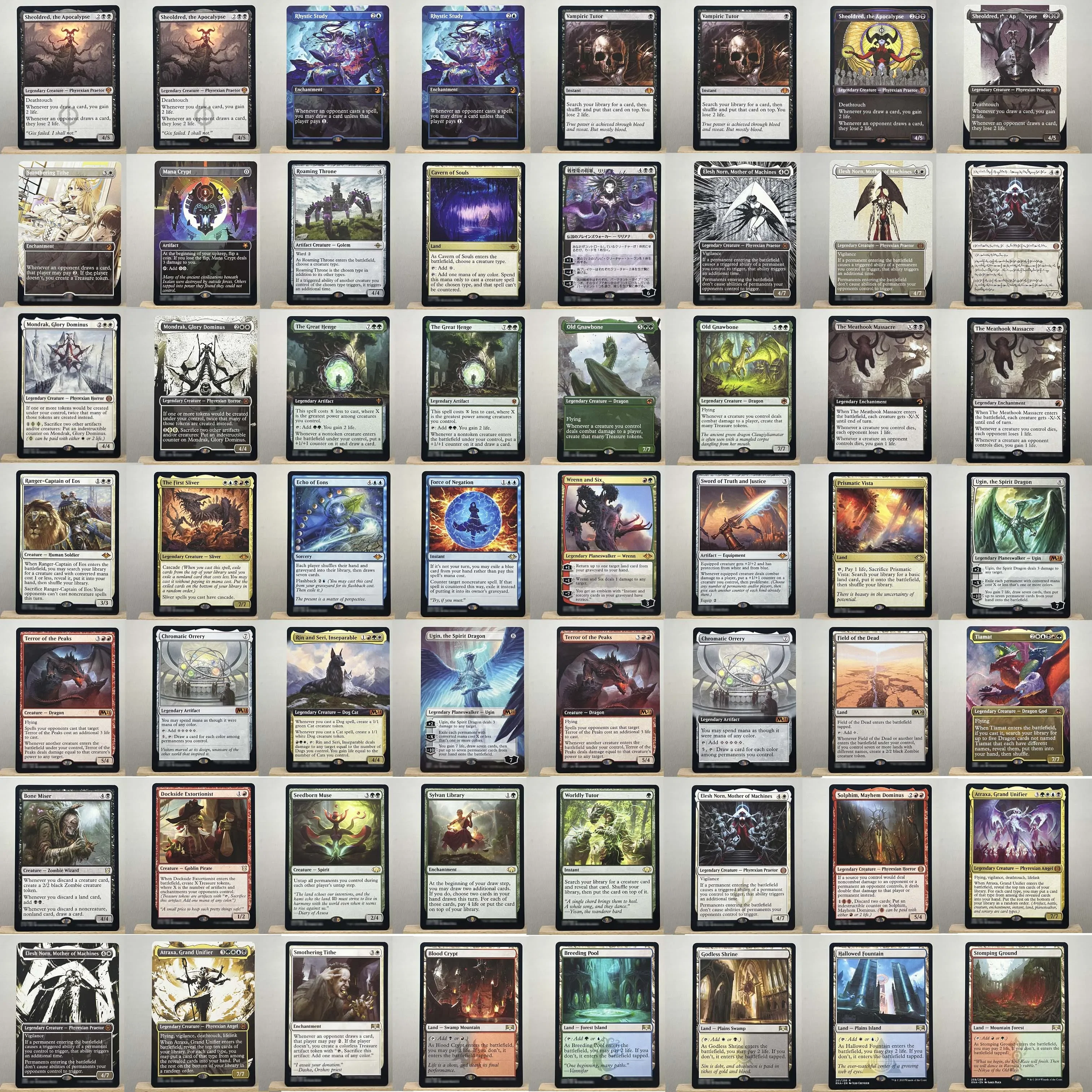 ONE ELD AFR MID HOLO12-I01 Tcg cartões mágicos proxy Sheoldred, o Apocalipse Estudo Rolítico Tutor Vampiric Advogando Tithe reunir