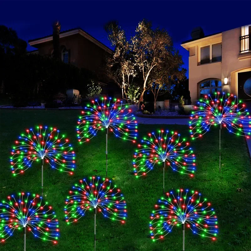 Solar LED Firework Fairy Lights Outdoor Garden Decoration Pathway Patio Yard Party Christmas Wedding Decor Lawn Light