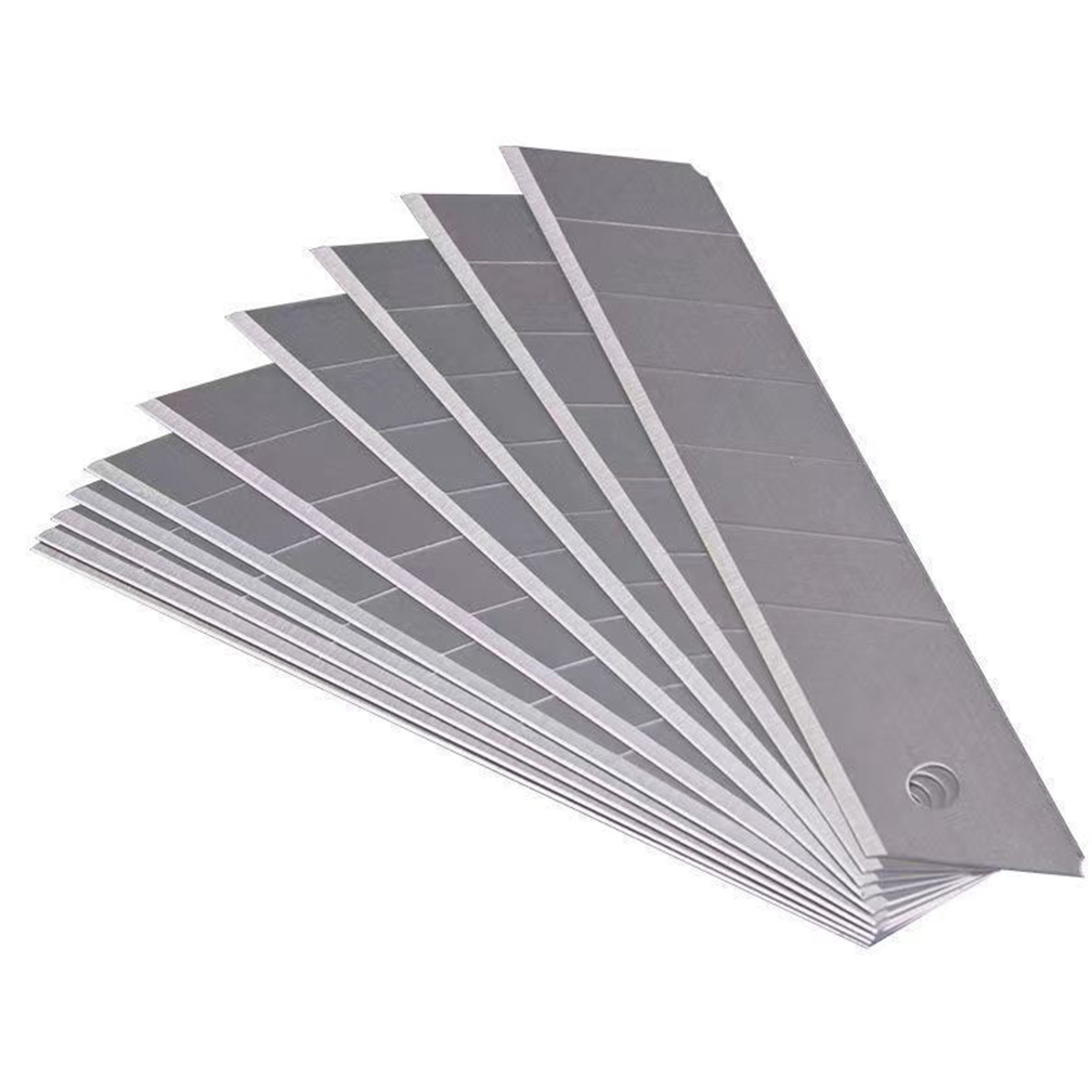 10PCS 25 มม.มีดใบมีดสําหรับมีดยูทิลิตี้เปลี่ยนบ้านโรงเรียนศิลปะหัตถกรรมกล่องกระดาษตัดมีดใบมีดเหล็กคาร์บอน