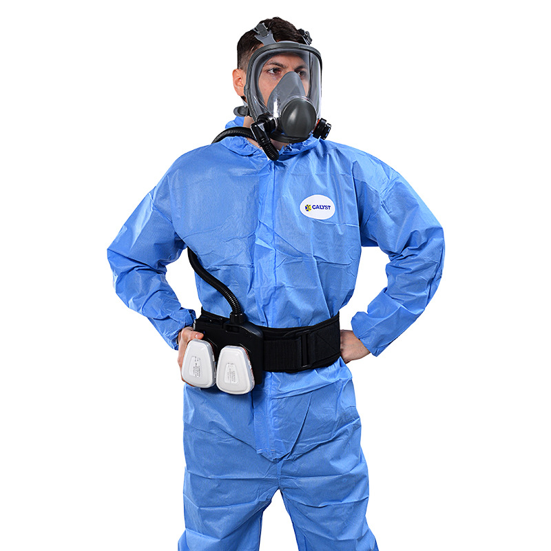 Respirador químico purificador de aire eléctrico, máscara de Gas para polvo de cara completa 6800, filtros duales, seguridad en el trabajo para pulverización Industrial