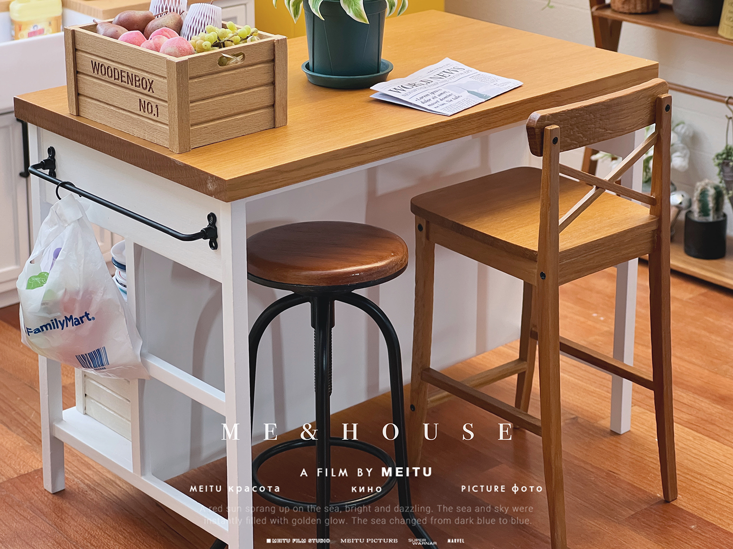 Năm 1/6 Nhà Búp Bê Mô Hình Nội Thất Mini Mẫu Bàn Bếp Treo Cần