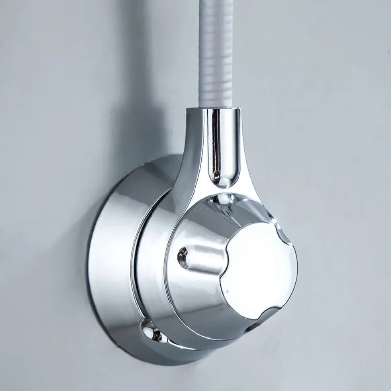 Support de pomme de douche sans perceuse, support de pomme de douche universel réglable avec autocollant adhésif, accessoire de montage mural de salle de bains