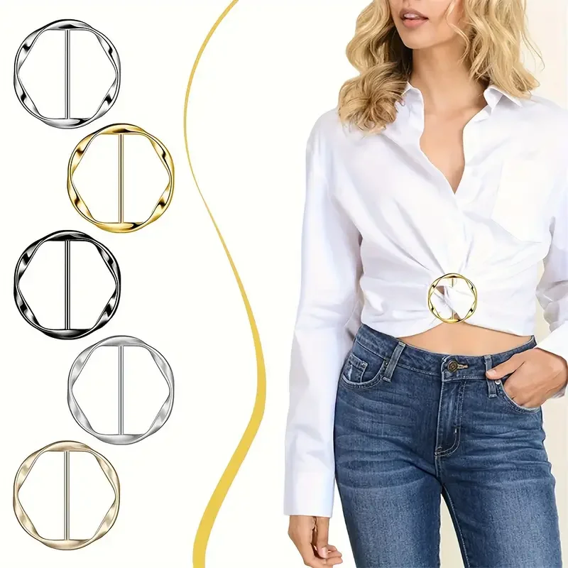 5 pçs/set multiuso camisa anel cinto fivela cinto e cachecol ajustador cinto fino acessórios de moda cachecol fivela