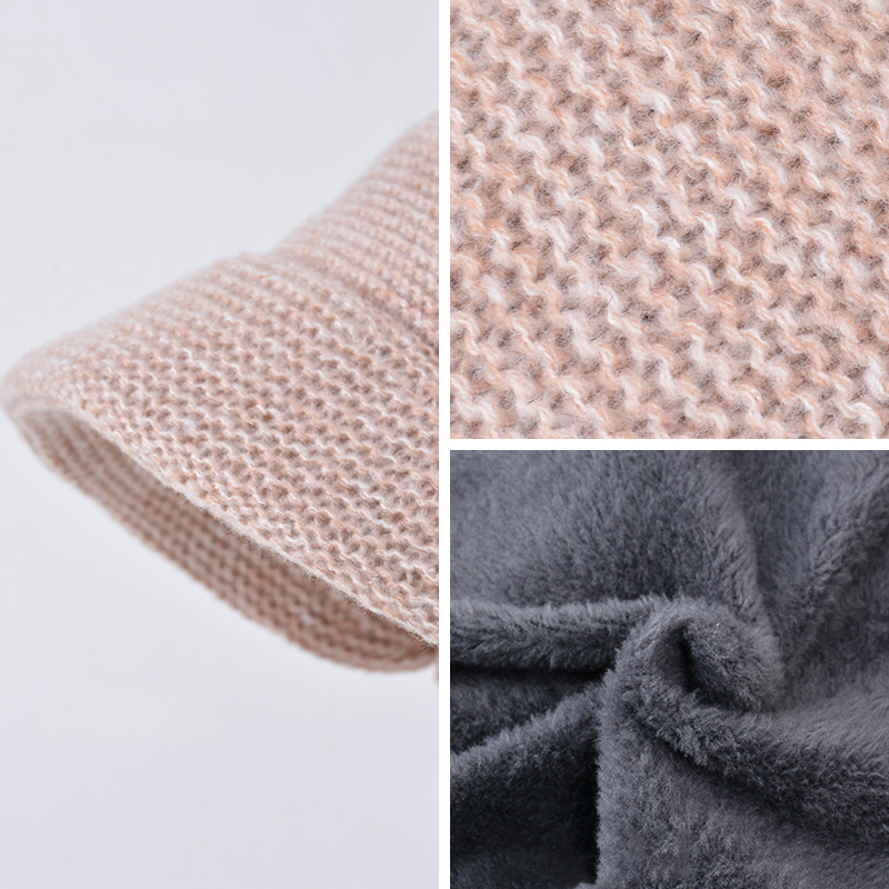 Wintermuts sjaal set voor dames heren plus fluwelen verdikte warme gebreide skimuts pluche voering oorbescherming wollen muts halsdoek
