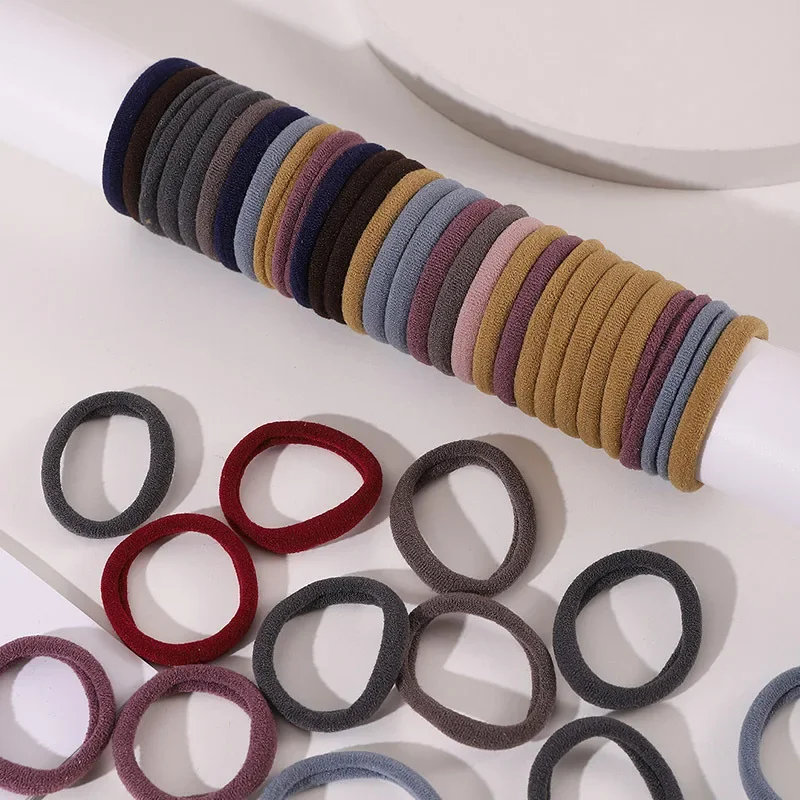 98 peças de faixas de cabelo elásticas de combinação multicolorida, faixas de cabelo femininas doces, faixas de cabelo de borracha, acessórios de cabelo tecidos