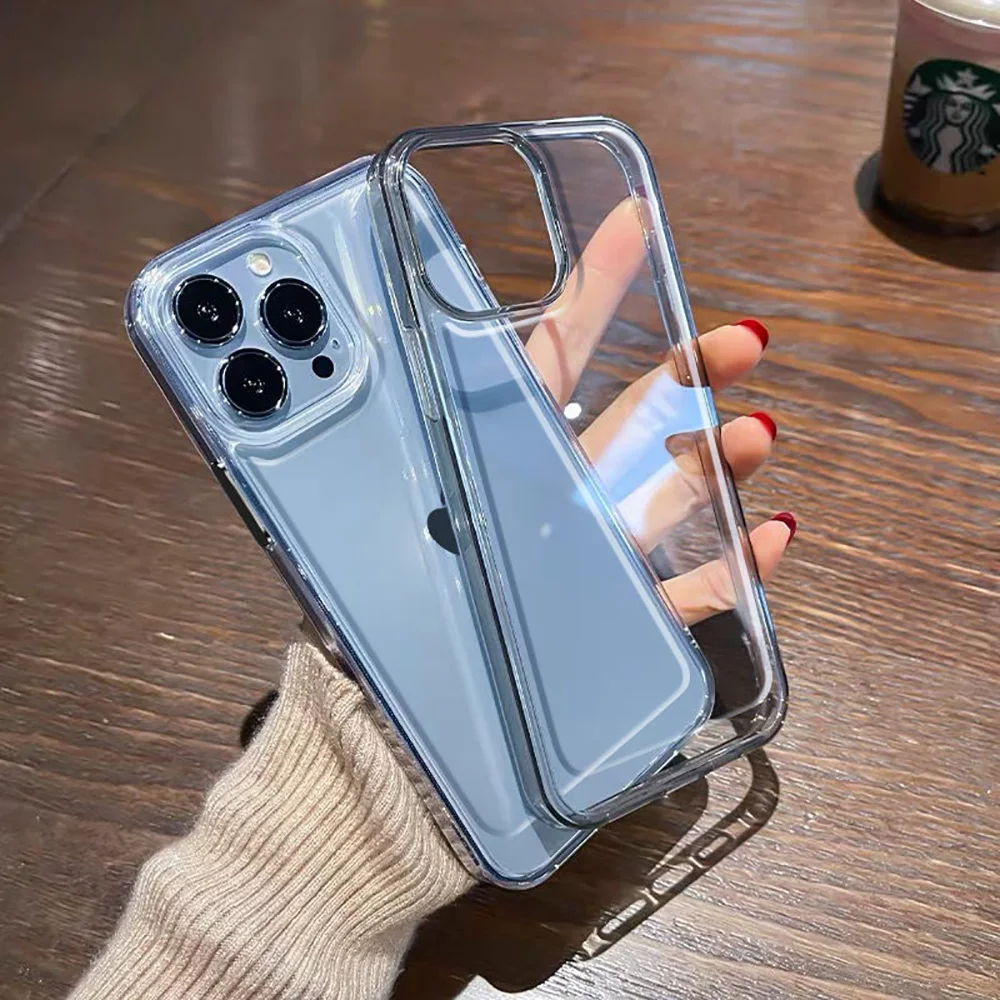 Transparent Shockproof Case For iPhone 15 14 13 12 11 16 Pro Max Plus X XR XS 8 7 SE 2020 2022 Luxury Soft Silicone Back Cover