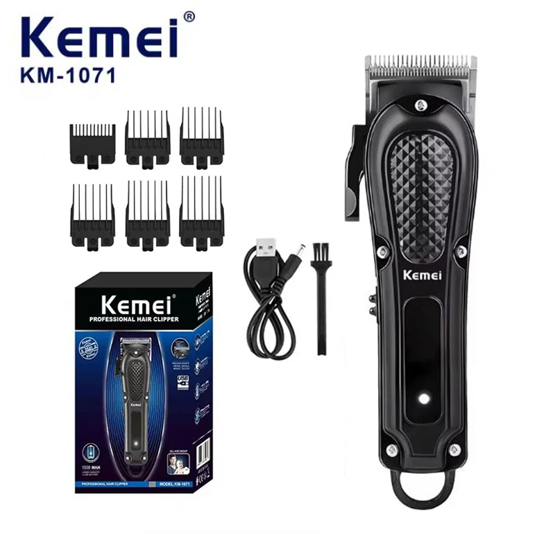 Kemei KM-1071 Elektrische Haarschneidemaschine UBS Wiederaufladbare Akku-Bartschneider Männer Leistungsstarke Elektrische Haarschneidemaschine Trimmwerkzeug