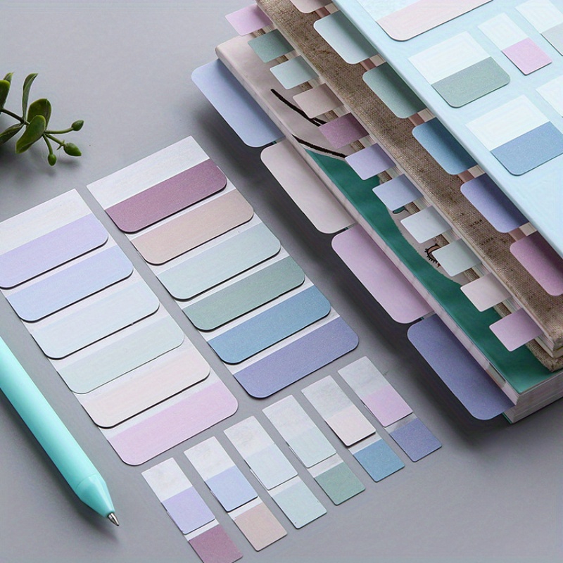 Morandi-pestañas de índice fluorescentes transparentes, banderas de PET, notas adhesivas para marcador de página, planificador, diario, pegatinas, oficina y escuela