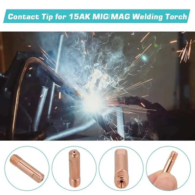 5/10PCS, Tip Gas Nozzle MB-15AK M6*25mm Welding Torch Contact Tip Gas Nozzle 0.6/0.8/0.9/1.0/1.2mm For MB-15AK 14AK MIG/MAG Part