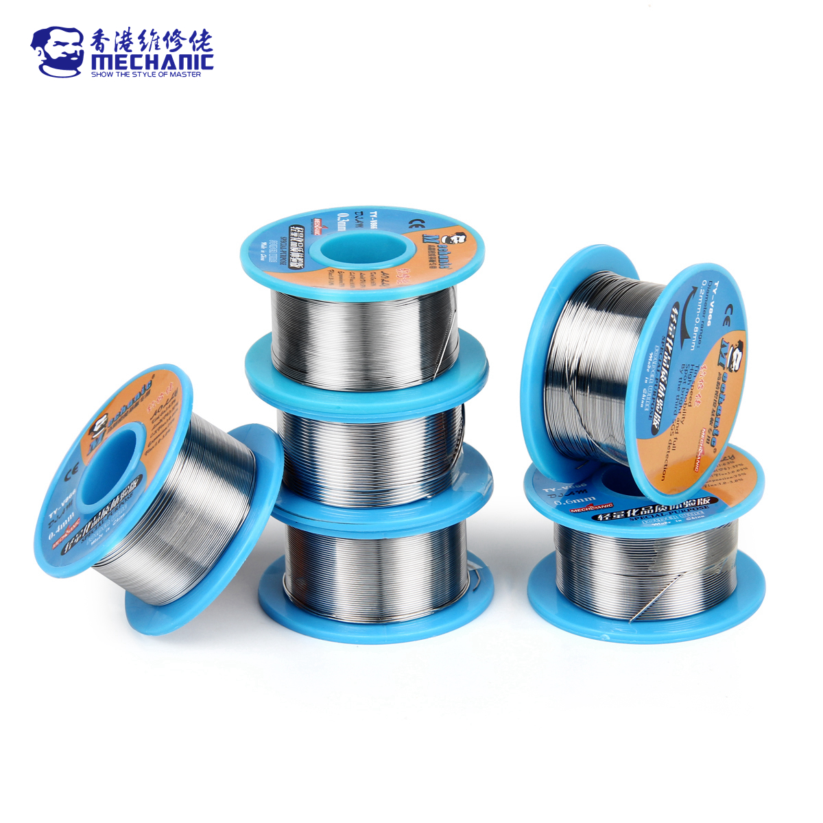 MECÁNICO TY-V866 40g Núcleo de colofonia suave 183 ℃ Punto de fusión 0,2-0,8 mm Cable de soldadura ambiental de alta pureza Cable de hierro con flujo de soldadura