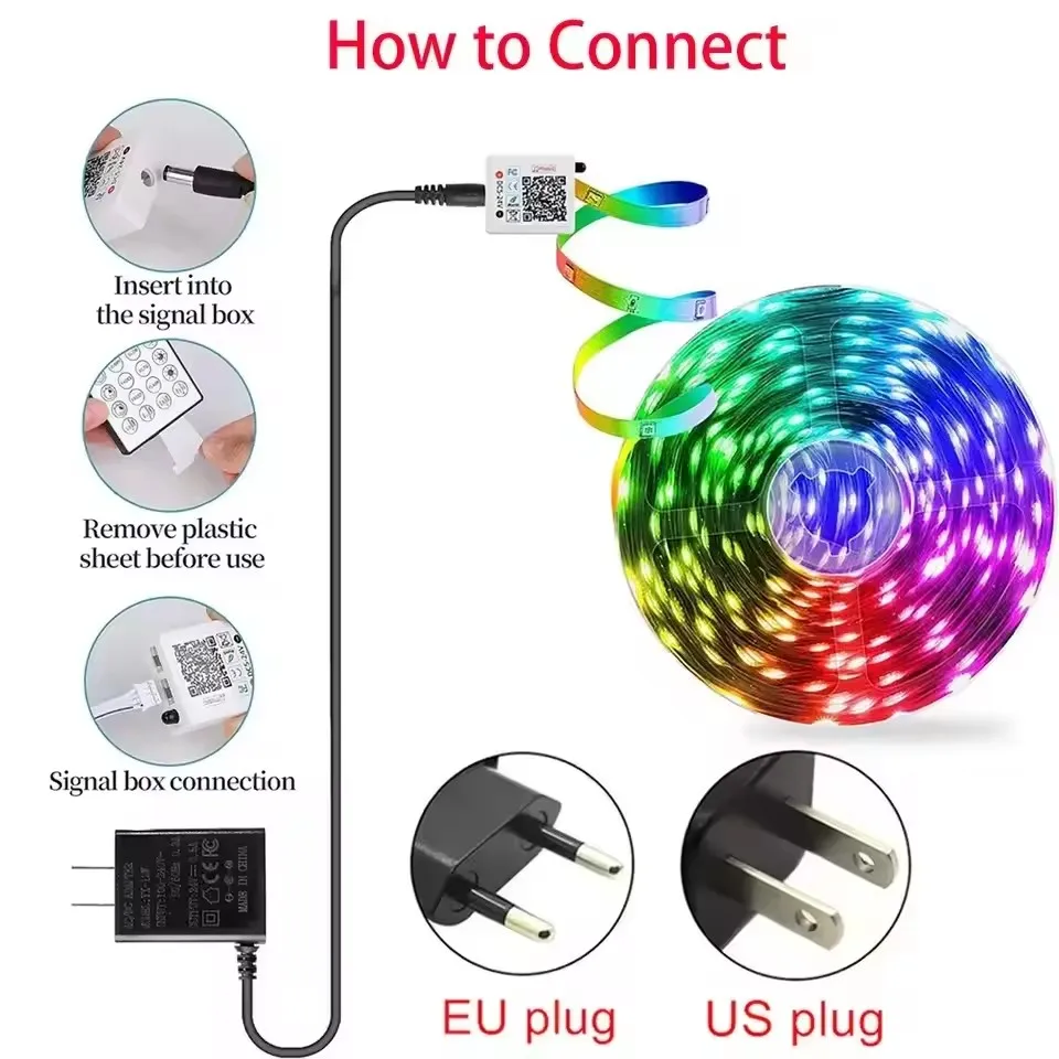 Dc 24V Rgb Led Strip Light 5M 10M 15M 20M 30M 40M Led Room Light With App Control Flexible Ribbon Luces Tape For Room Decoration