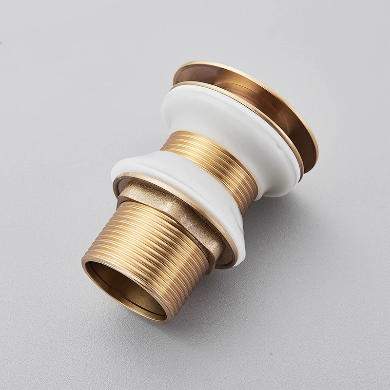 Gold Pop Up ปุ่มท่อระบายน้ําห้องน้ําอ่างล้างจานปลั๊ก Drainer Siphon ขยะอ่างล้างหน้าก๊อกน้ําอุปกรณ์เสริมอ่างล้างหน้าท่อสีดํา