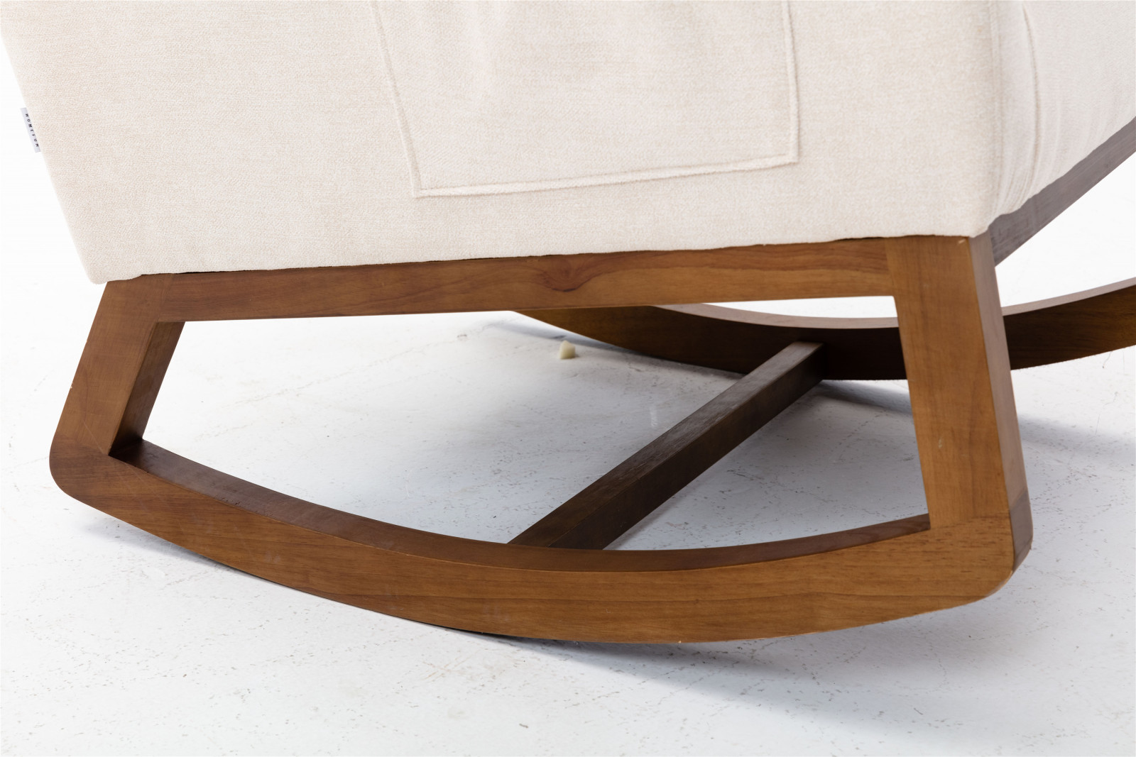 Cadeira de balanço estilo moderno, cadeira deslizante acolchoada alta, adequada para sala e quarto