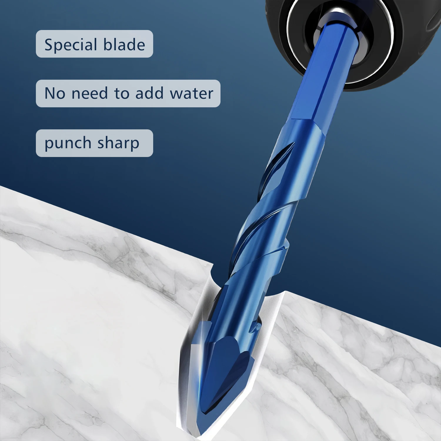 Mauerwerk Beton Spiralbohrer Exzenter für Glas Keramik Fliesen Ziegel Kunststoff Holz Mason Hartlegierung Wand Lochschneider Säge Blau