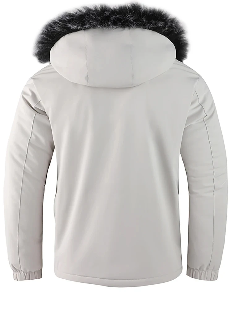 Outono e inverno masculino tendência de moda casual com capuz jaqueta de algodão à prova de vento acolchoado frio cor pura roupas de algodão simples