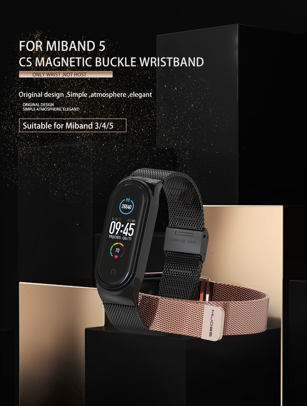 Pulseira para mi band 5 6 7 pulseira milanesa de metal em mi band 7 pulseira de aço inoxidável mi band 3 para xiaomi miband 5 4 3