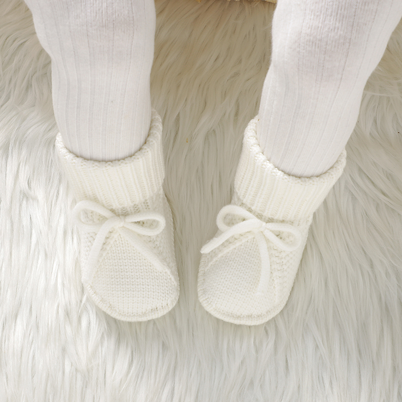 Buty dla niemowląt Dzianina Noworodek Chłopiec Dziewczyna Obuwie Moda Krawat Kokarda 0-18M Akcesoria do ubrań dla maluchów Pierwsze buty do łóżka Super miękkie