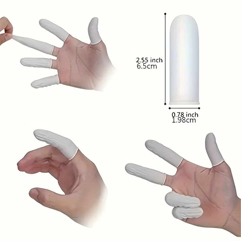 20/200pc Protezioni per le dita in gomma Copertine per dita in lattice antiscivolo altamente elastiche resistenti all'usura per elettronica Protezione medica