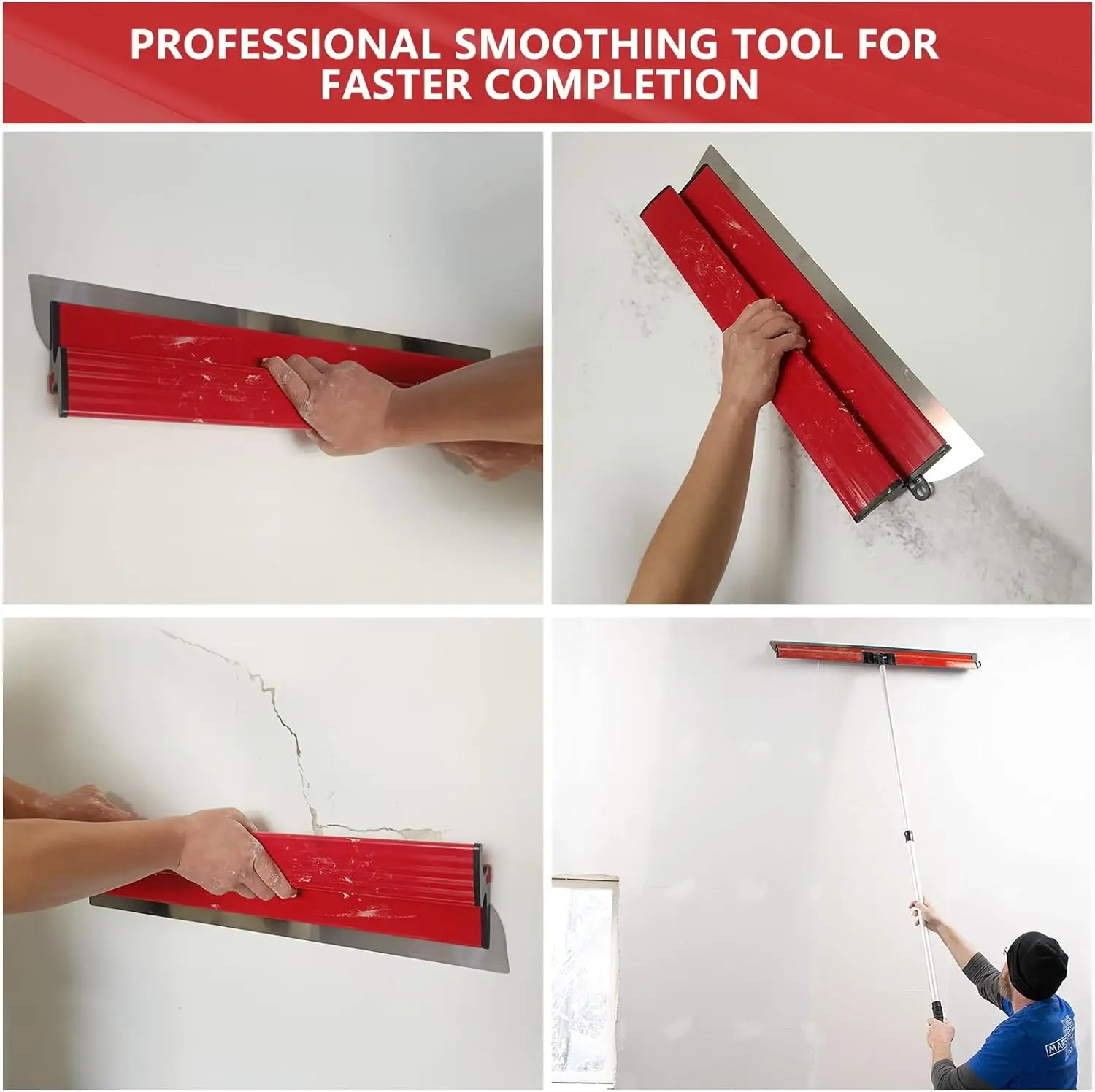 25 ซม./40 ซม.Drywall Smooth เกรียงแปรงยืดหยุ่นใบมีดสีสเปรย์ Finishing Putty อาคารเครื่องมือผนังวัสดุเครื่องมือ