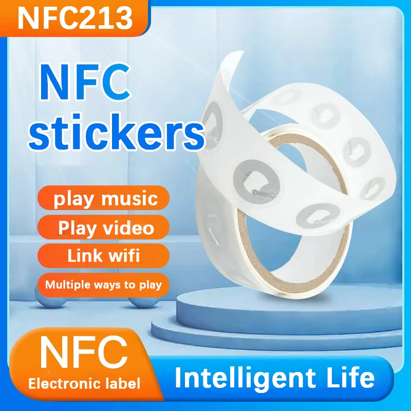 Etiquetas nfc rfid etiquetas de alta frequência nfc213 chip anti-falsificação telefone celular ler e escrever adesivos nfc música adesivos de parede