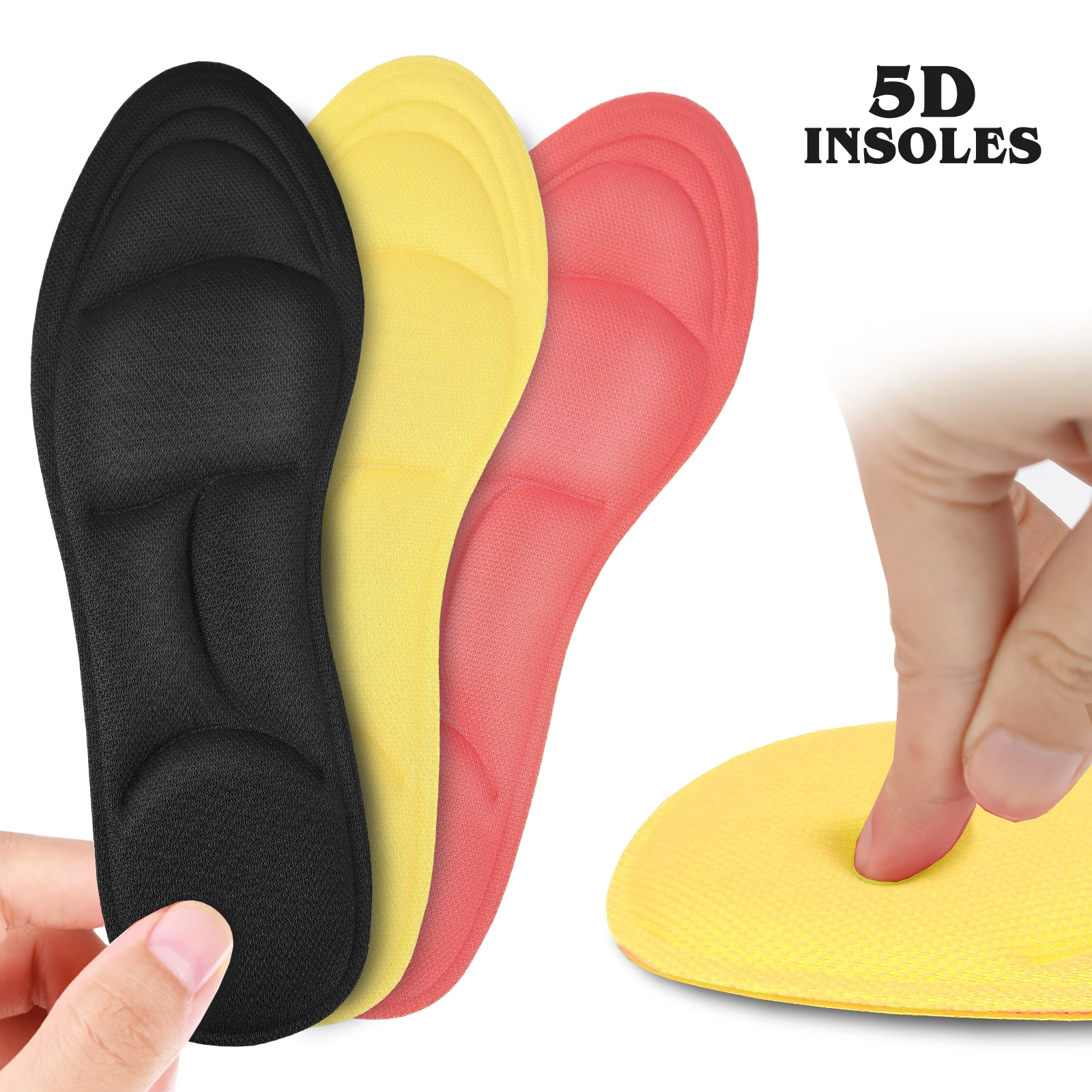 Plantillas de zapatos 5D, plantillas ajustables resistentes al desgaste, plantillas deportivas transpirables para correr para hombres y mujeres, plantillas suaves de espuma viscoelástica