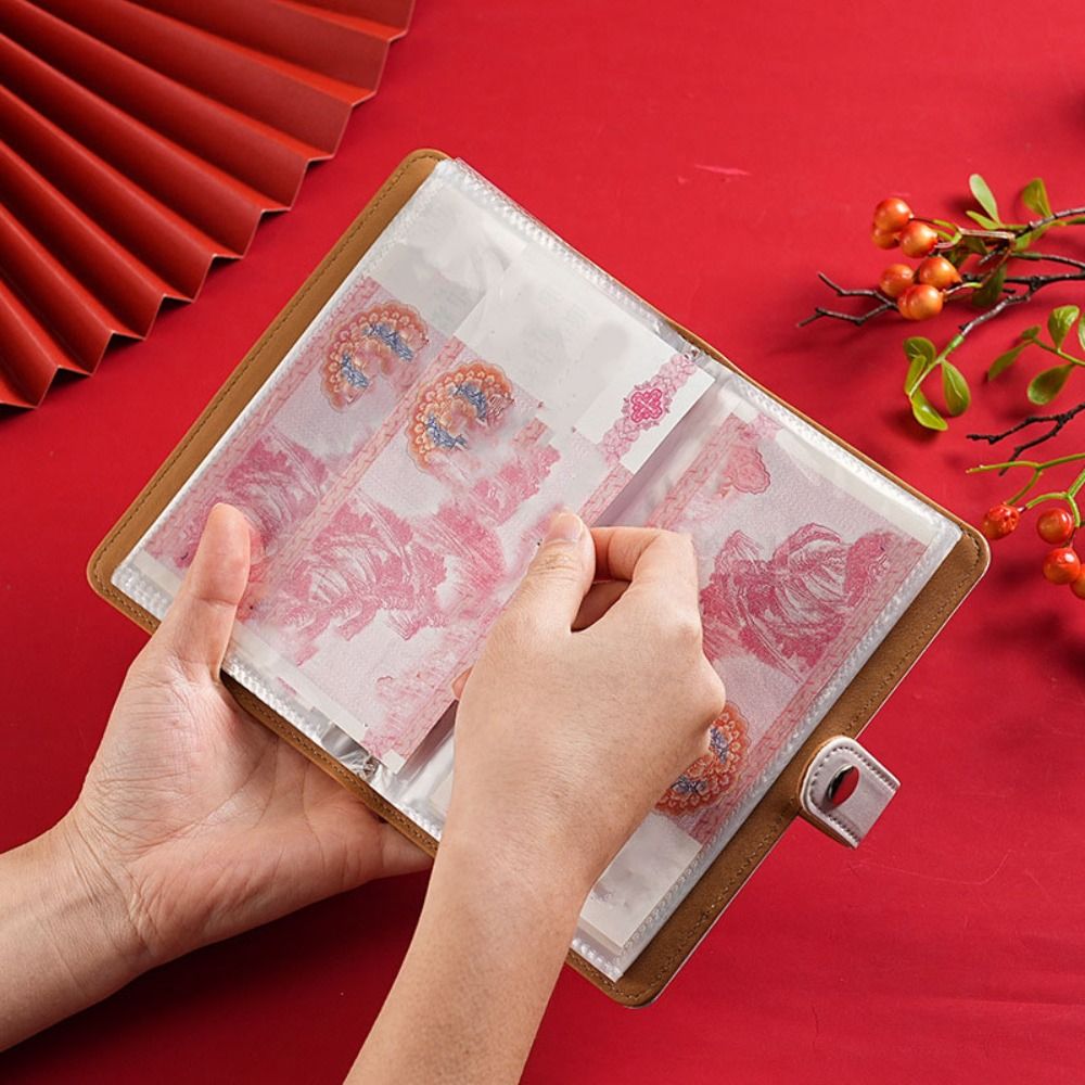 PU Leather Saving Money Binder Portable Refillable Cash Budget Binder Storage Wallet Planner Organizer