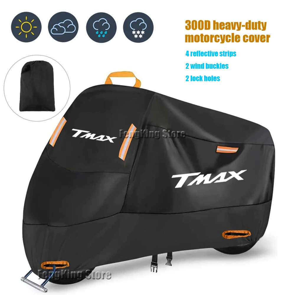 Cubierta impermeable para motocicleta, Protector UV para exteriores, cubierta para lluvia y polvo para YAMAHA t-max 500 TMAX 500 560 TMax 530