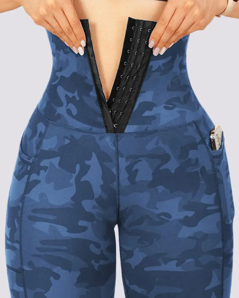 Leggings de teinture par nouage avec poches, pantalons de sport de Yoga pour femmes européennes et américaines, pantalons décontractés chauds dégradés pour femmes