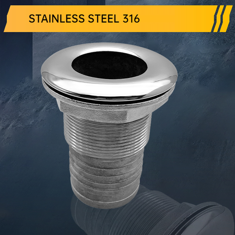 316 ステンレス鋼ハーフシルクマリンスルーハル排水ボートハードウェアフィッティングアクセサリー水出口排水ベントヨット用