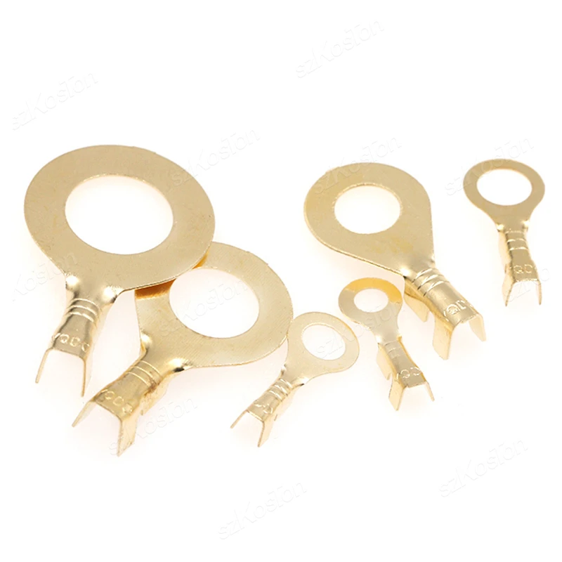 540/300/150PCS Capicorda ad anello Occhi Terminali a crimpare in rame Capicorda rotondi per cavi Connettore per cavi Kit di assortimento non isolato Strumento per connettori