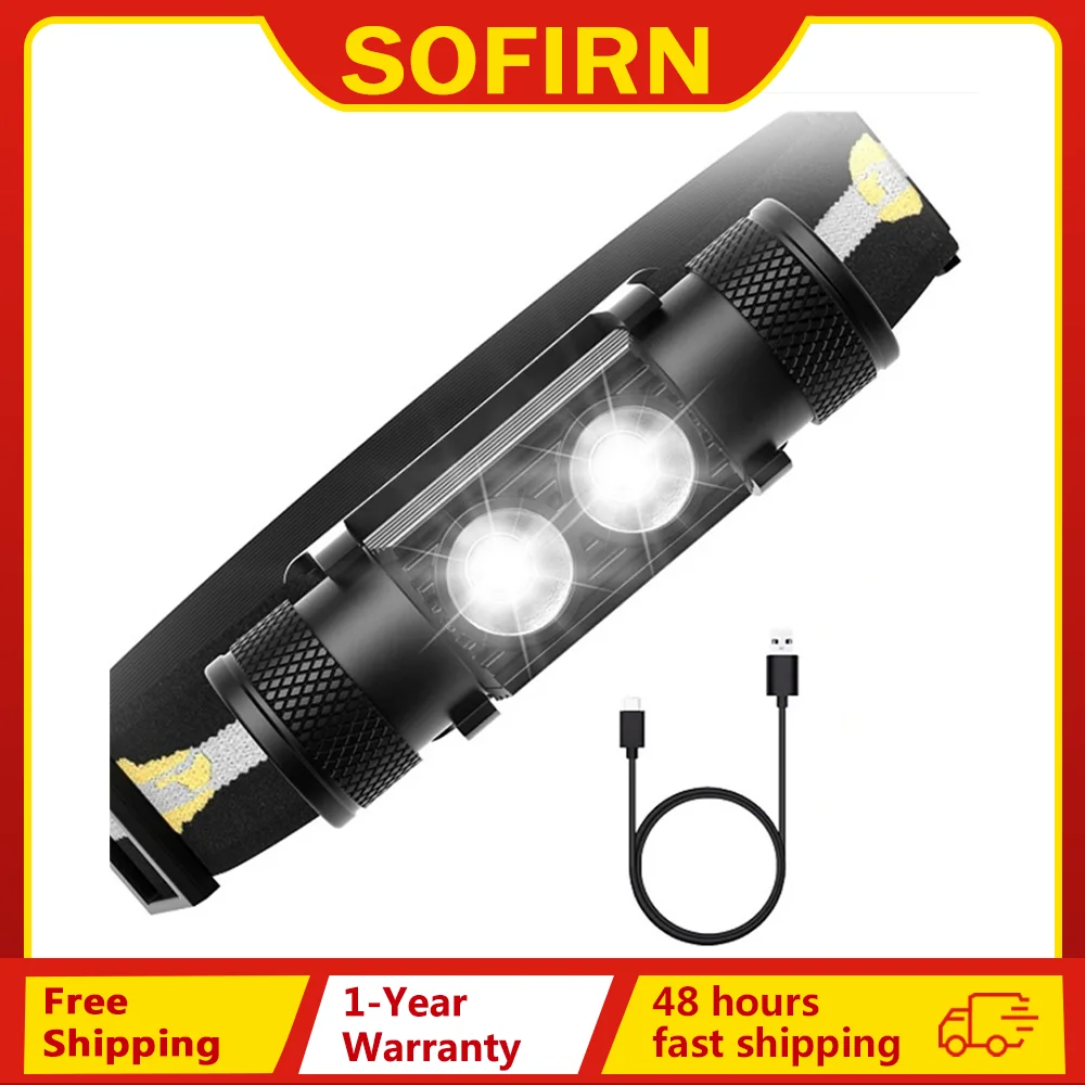 H25S Đèn Pha 18650 Đèn Pha Dual Luminus SST40 LED 1200lm USB Đèn Sạc