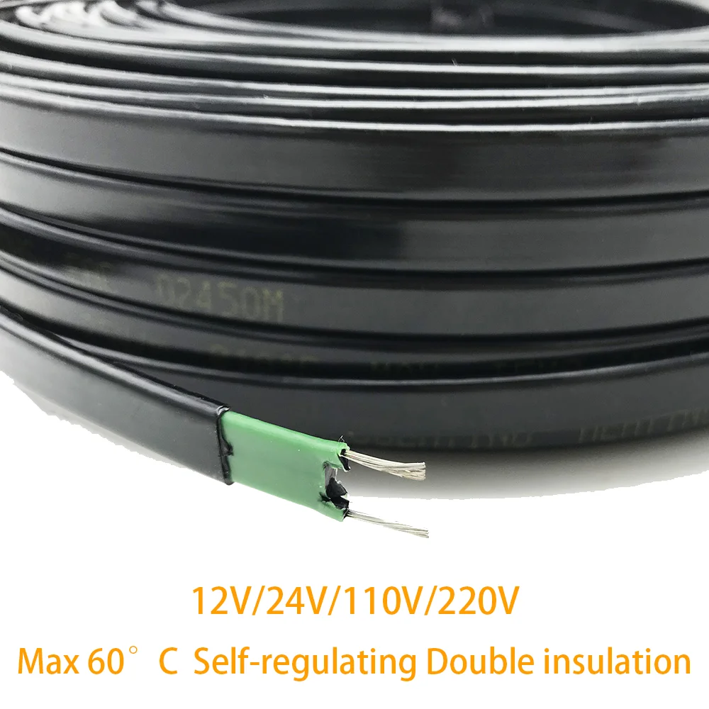 Minco ความร้อน 12V 24V 110V 220V ท่อ Anti-freeze Frost ป้องกันความร้อนสําหรับหลังคา Self Regulating ไฟฟ้าลวด