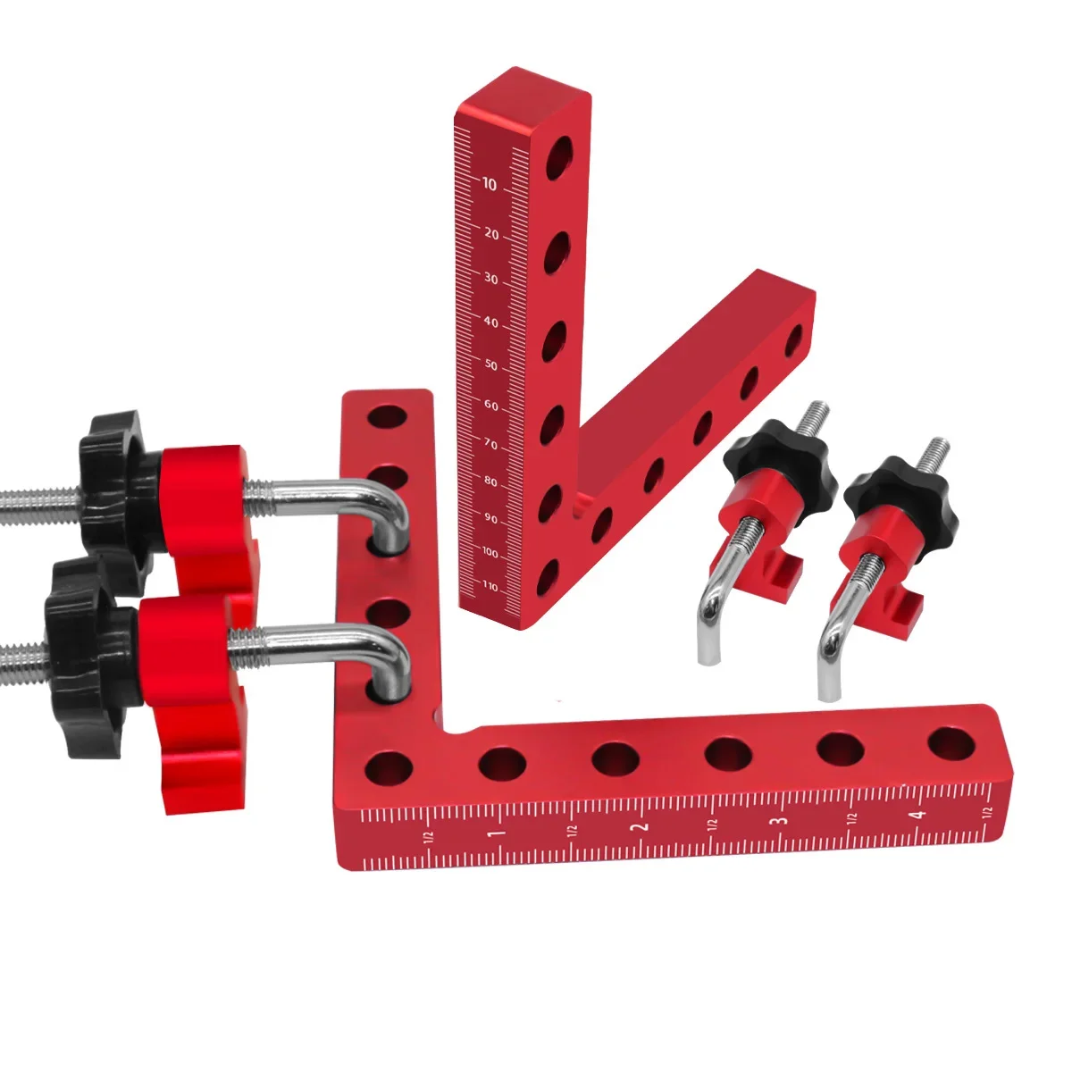 Clip di fissaggio ad angolo retto da 120/140 mm Clip di fissaggio per pannello di posizionamento per dispositivo ausiliario a forma di L da 90 gradi Strumento di serraggio per la lavorazione del legno