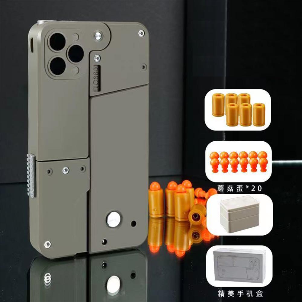 iPhone Folding Gun Soft Bullet Toy Gun Shell Ejecting Folding Mobile Phone TikTok Dropshipping