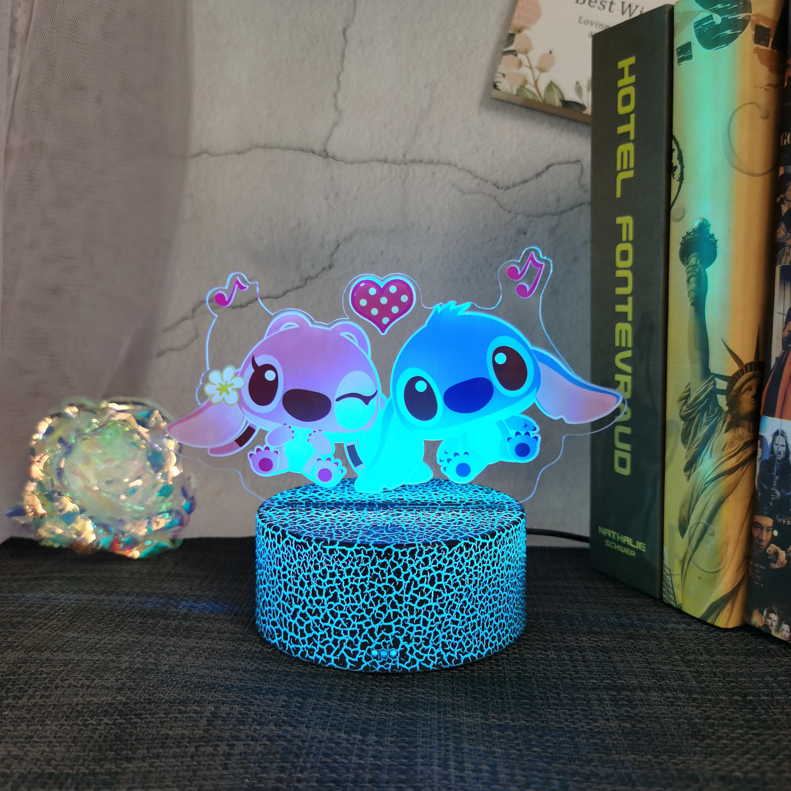 Nuevas luces nocturnas de punto 3D, luces de colores de ilusión, 16 cambios de Color, decoración de dormitorio para niños, regalo de cumpleaños y Navidad