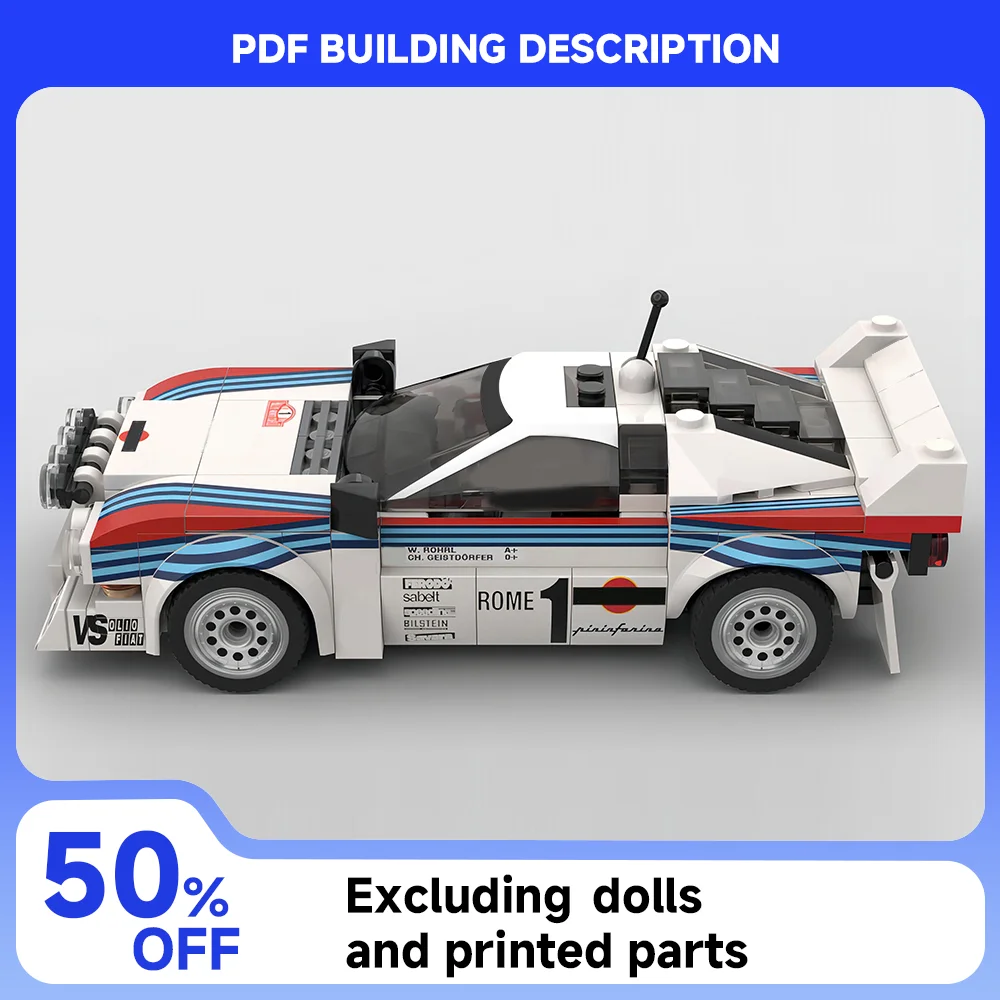 244 шт. MOC-130287 раллийные гонки Lancia Rally 037 Martini Racing 1983 Монте-Карло строительные блоки DIY игрушка праздничный подарок ребенку