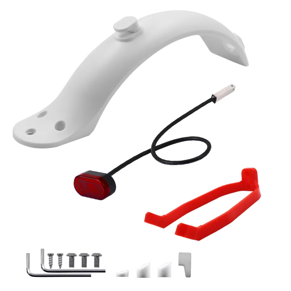 Para xiaomi mijia mi m365 1s m187 pro e-scooter pneu respingo fender com luz traseira frente traseira guarda paralama parafuso linha peças