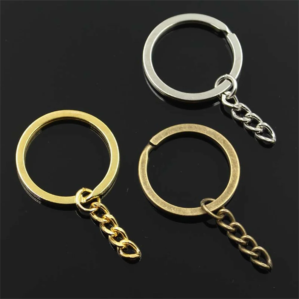 10 pezzi portachiavi catena color oro colore argento 30 mm portachiavi rotondo diviso in metallo portachiavi fai da te all'ingrosso