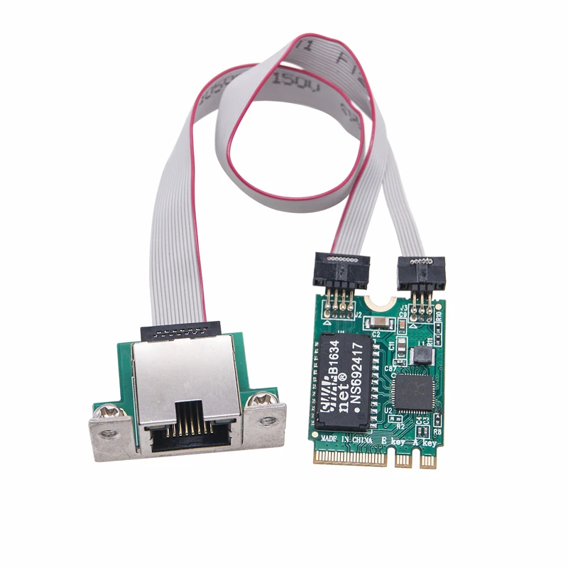 Nueva tarjeta de red M.2 A + E Gigabit Ethernet M2 a RJ45 puerto COM adaptador Lan 10/100/1000Mbps adaptador de red RTL8111H/RTL8111F Chip