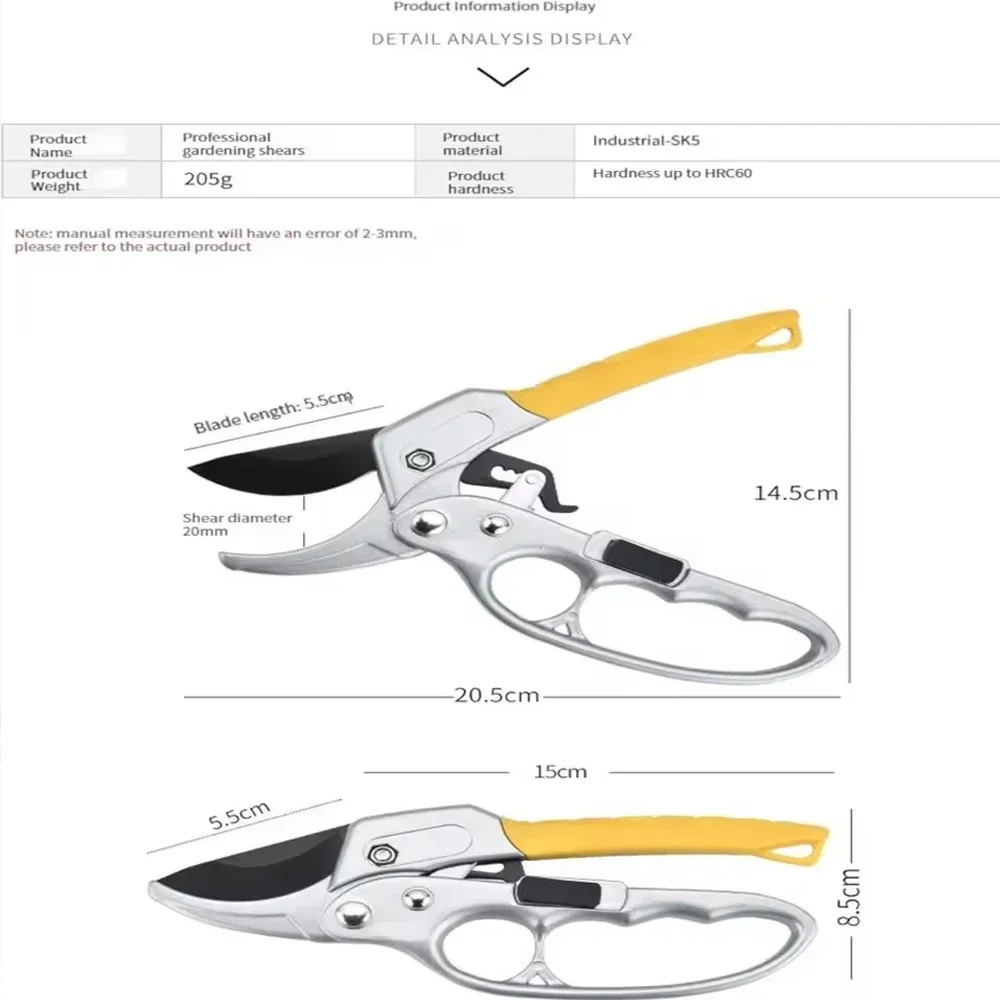 Titanium-Plated Pruning Shears, Ergonomic Alloy Steel, Swift and Efficient for Garden Cuts, Labor-Saving Harvesting