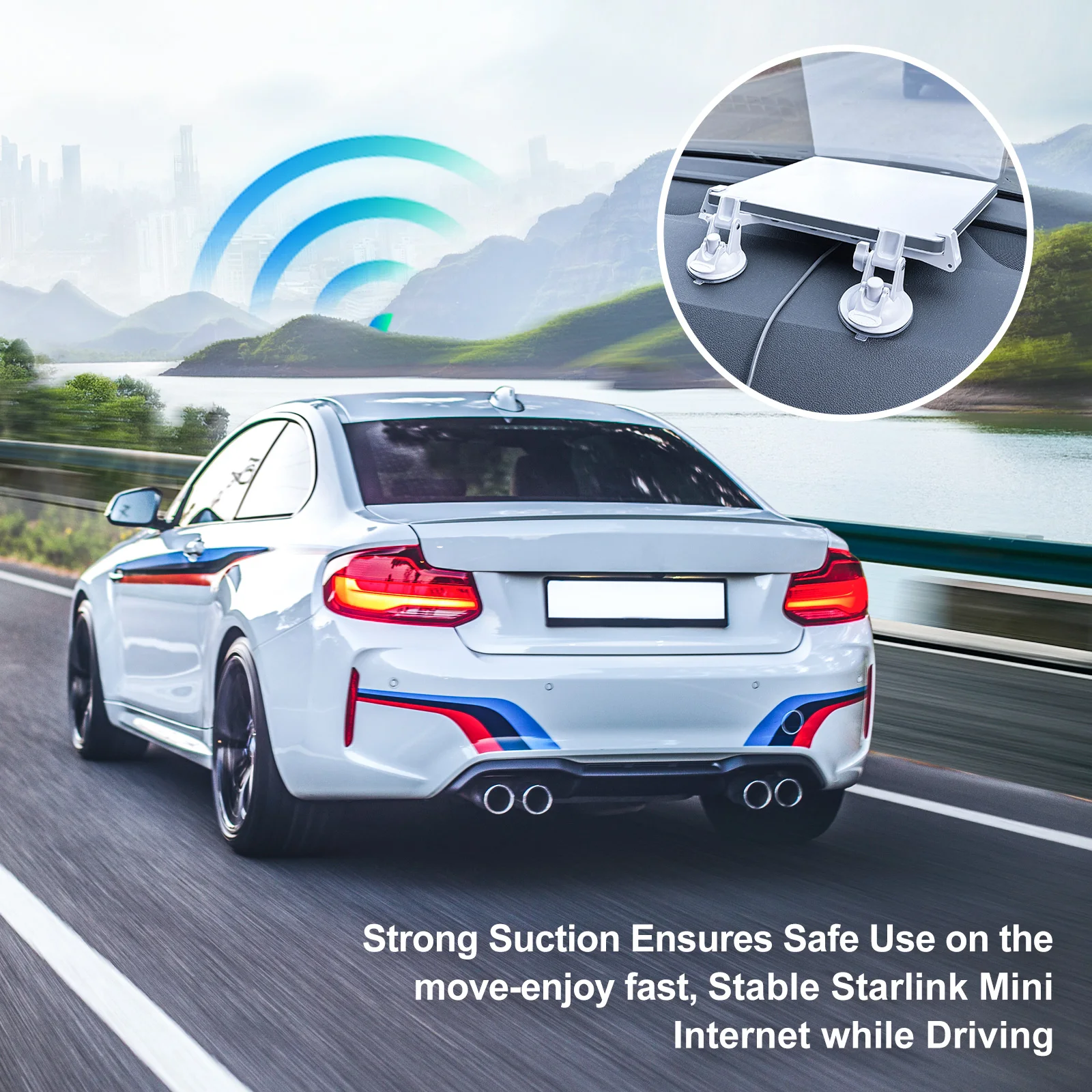 One Bracket 2 Suction Cups For Starlink Mini Sunroof Suction Cup Car Mount Bracket Navigation For Starlink Mini Mounting Kit