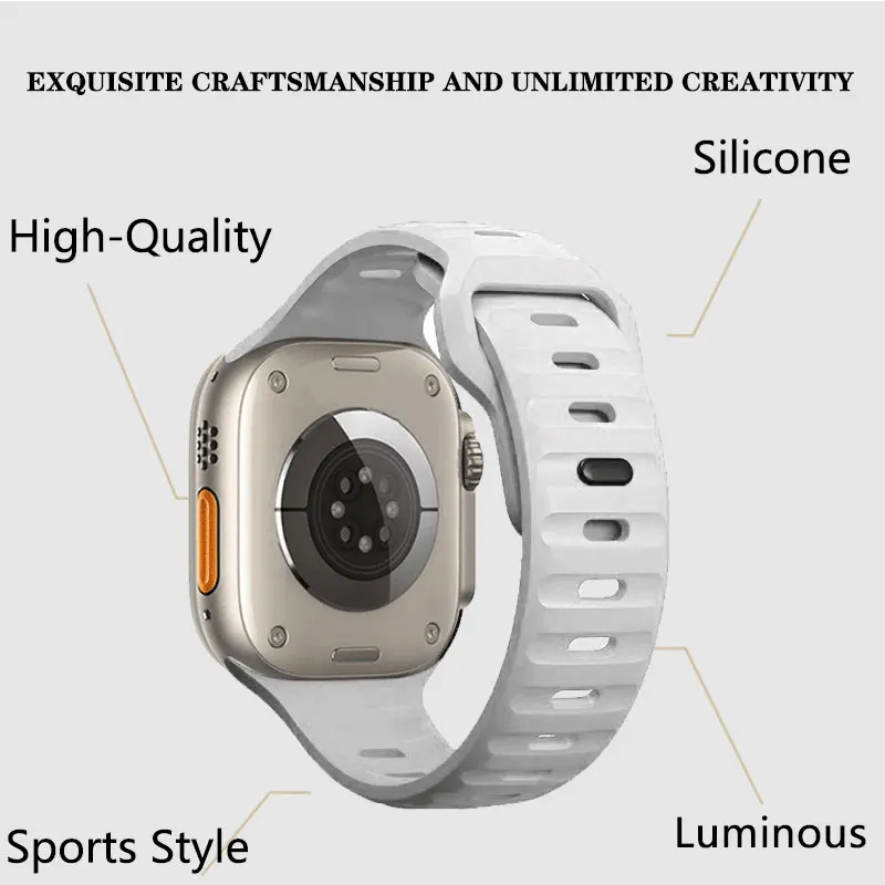 Zachte Siliconen Band Voor Apple Horlogeband Ultra 49Mm 44Mm 45Mm 42Mm 42Mm 38Mm Sport Horlogeband Iwatch Serise 9 8 7 6 Armband