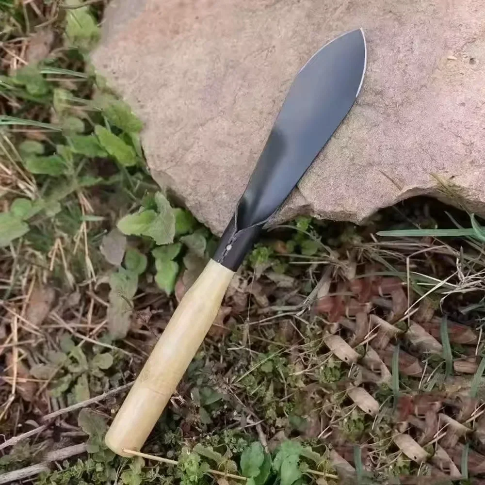 Pala de jardín versátil para plantar flores, desmalezar, aflojar el suelo con azada de hierro resistente para cosecha de verduras silvestres