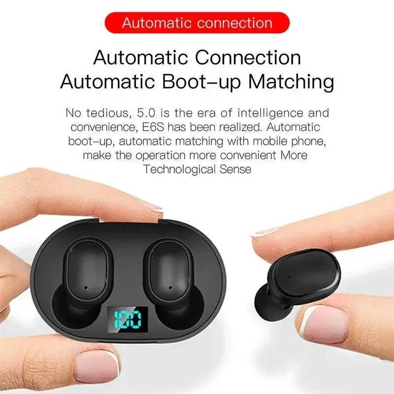 Auriculares Bluetooth E6S TWS auriculares inalámbricos bluetooth auriculares con cancelación de ruido con micrófono para Xiaomi Samsung