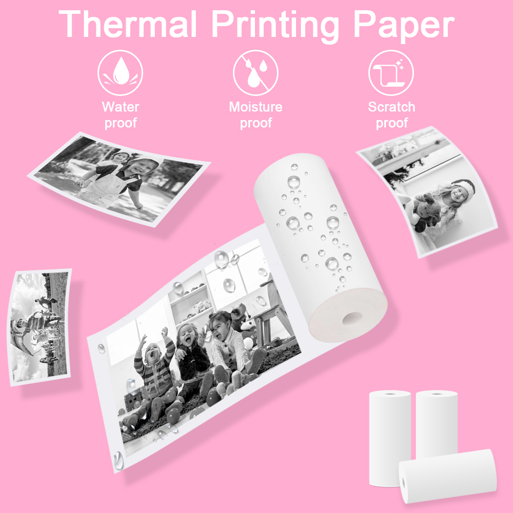 10 rouleaux 57*25mm impression caméra papiers thermiques impression papiers de reçus Mini poche Photo imprimante caisse enregistreuse papier d'impression