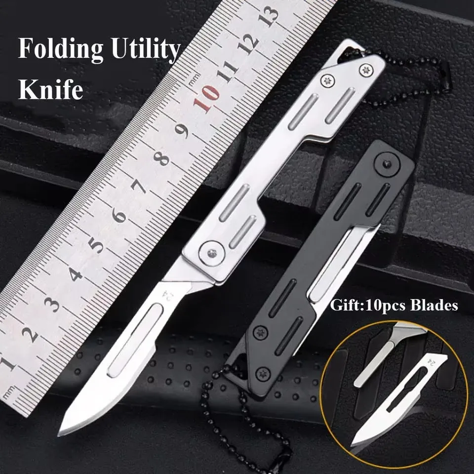 Coltello artistico con foro tondo in acciaio inossidabile per unboxing, disimballaggio, consegna espressa, attrezzi da esterno pieghevoli e multifunzionali