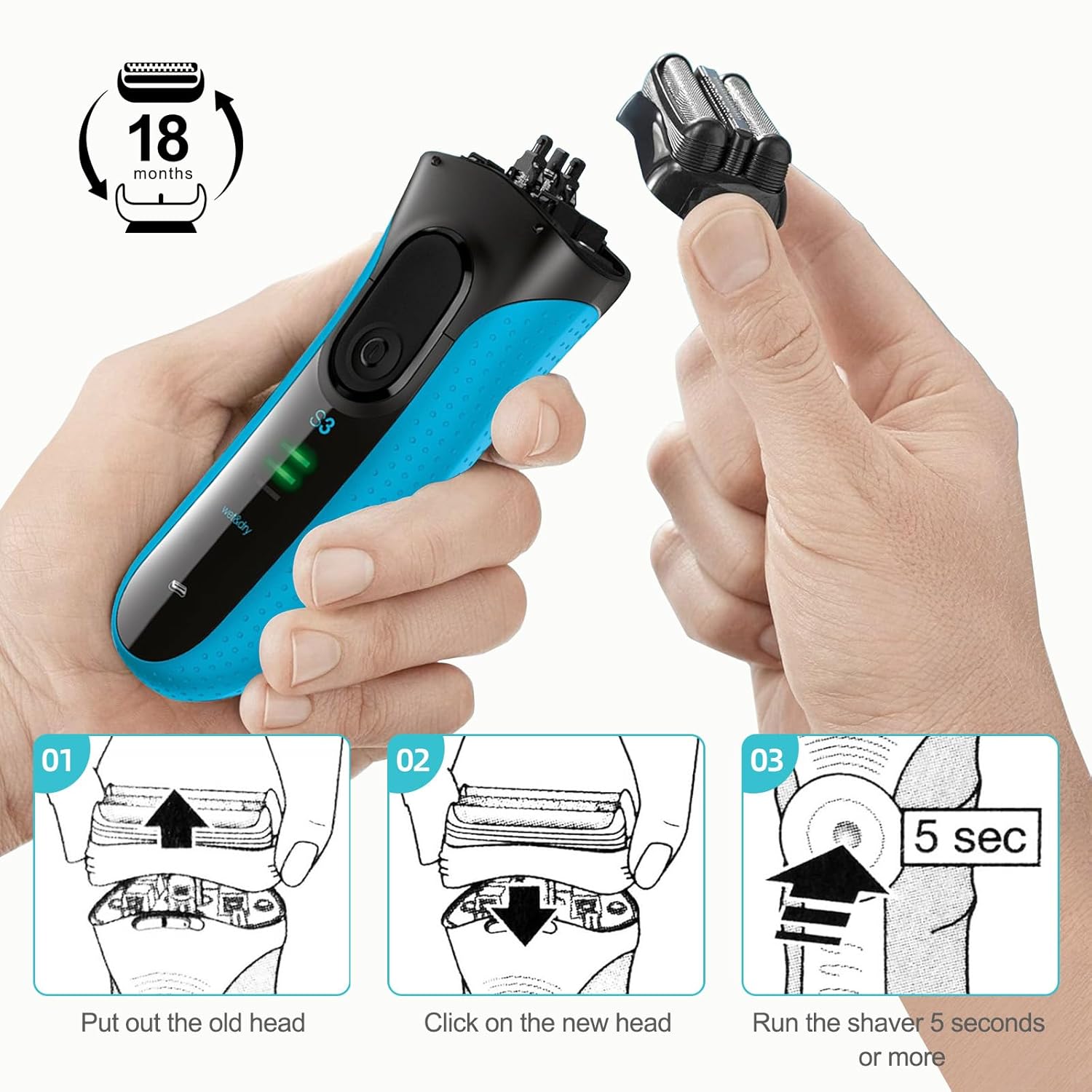 Brangdy Hoge Kwaliteit 32B Vervanging Heads voor Braun Series 3 300 S 301 S 310 S 320 S 330 S 3000 S 3010 S 3020 S Elektrische Baard Trimmer