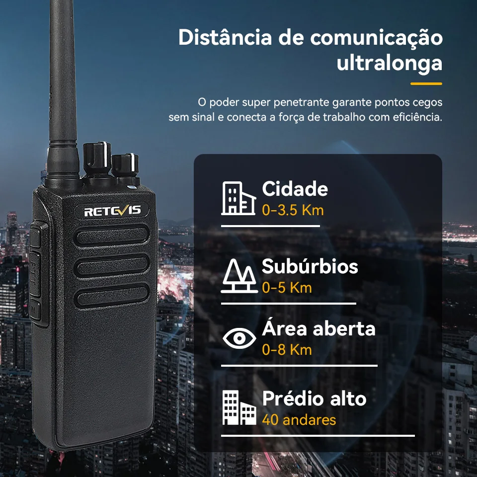 Retevis DMR Radio Comunicador Profissional Longo Alcance RT81 Radio DMR Digital Portátil Walkie Talkie a Prova Dagua Profesional Rádio Comunicador Longa Distância Radio Transmissor Longo Alcance ht 10W