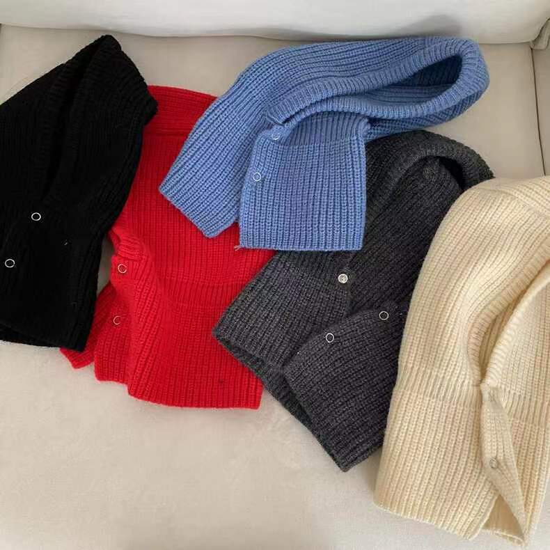 Cubierta cálida de punto para otoño e invierno, puntera, gorro de lana, protector para el cuello
