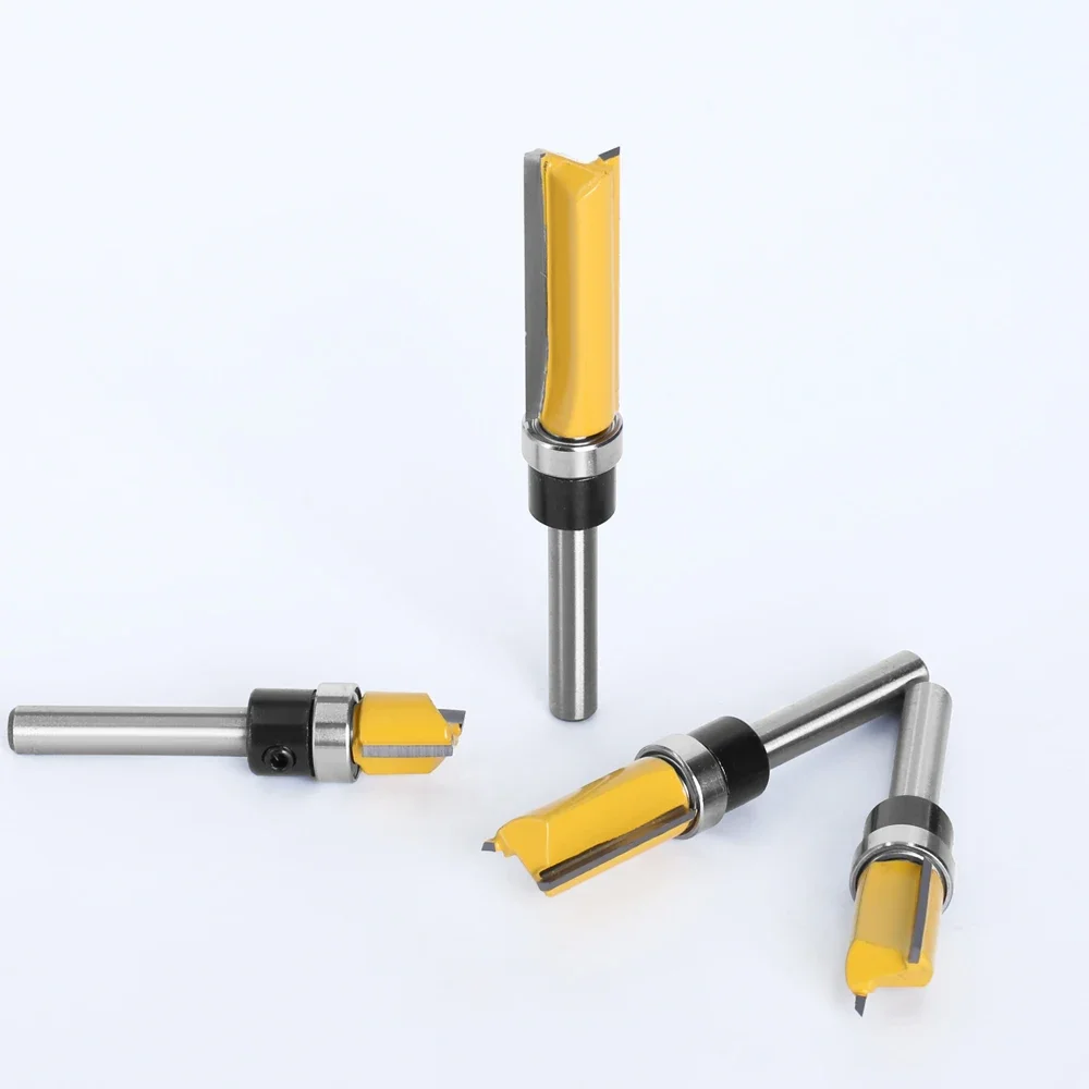 LAVIE 1PC 6mm Shank Pattern Flush Trim Bit Straight Bit With Bering Hinge Mortising Router Bit Wood Trimmer Cutter MC09061